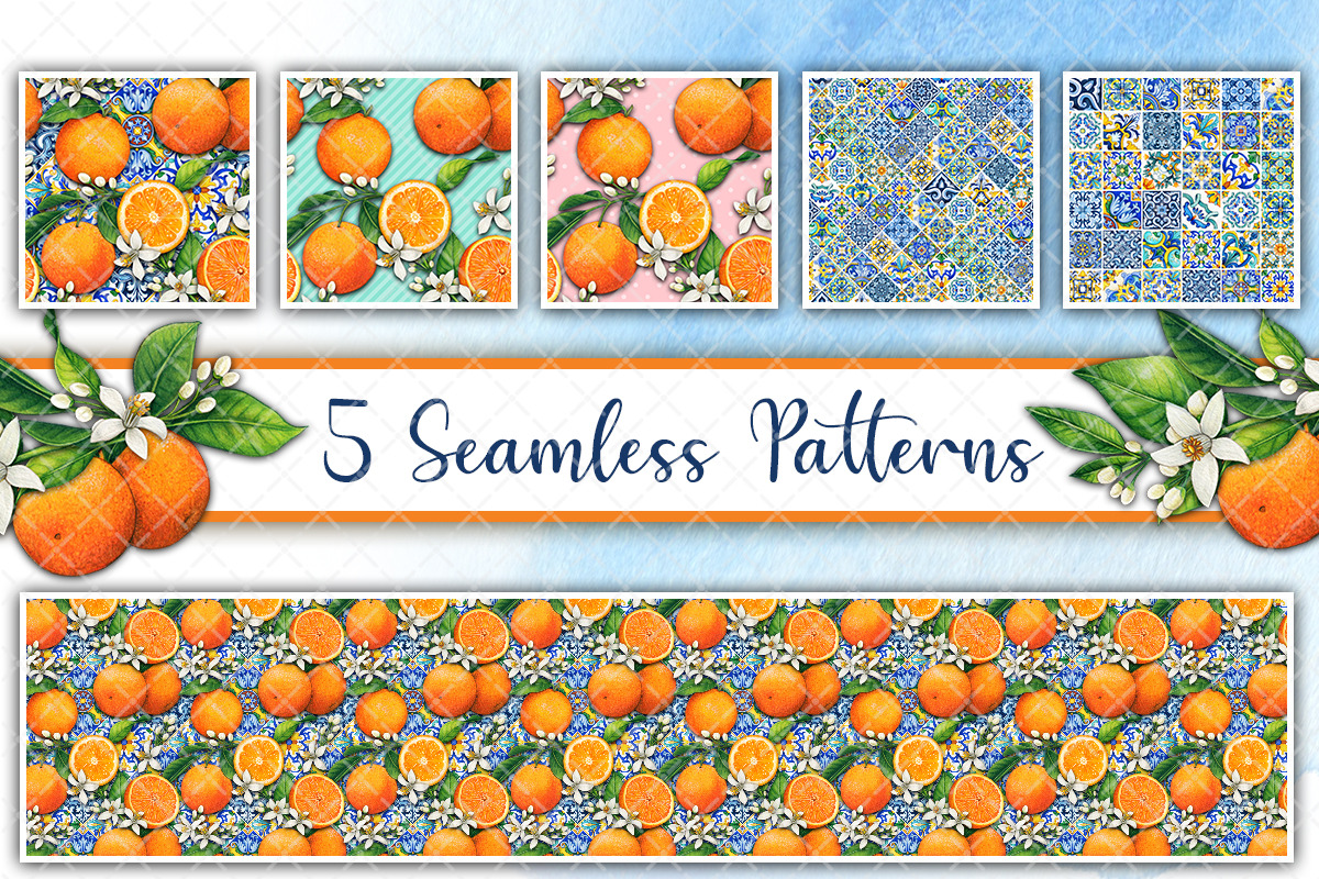 Mediterranean orange set, a Decorative Illustration by angychan (Photo 5 of 6)