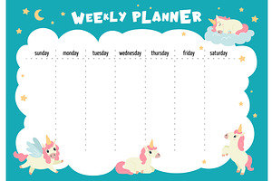 Cute weekly planner. Planning days, an Object Illustration by LadadikArt