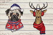 Winter animals hand-drawn, an Illustration by iriskana (Thumbnail 2 of 3)
