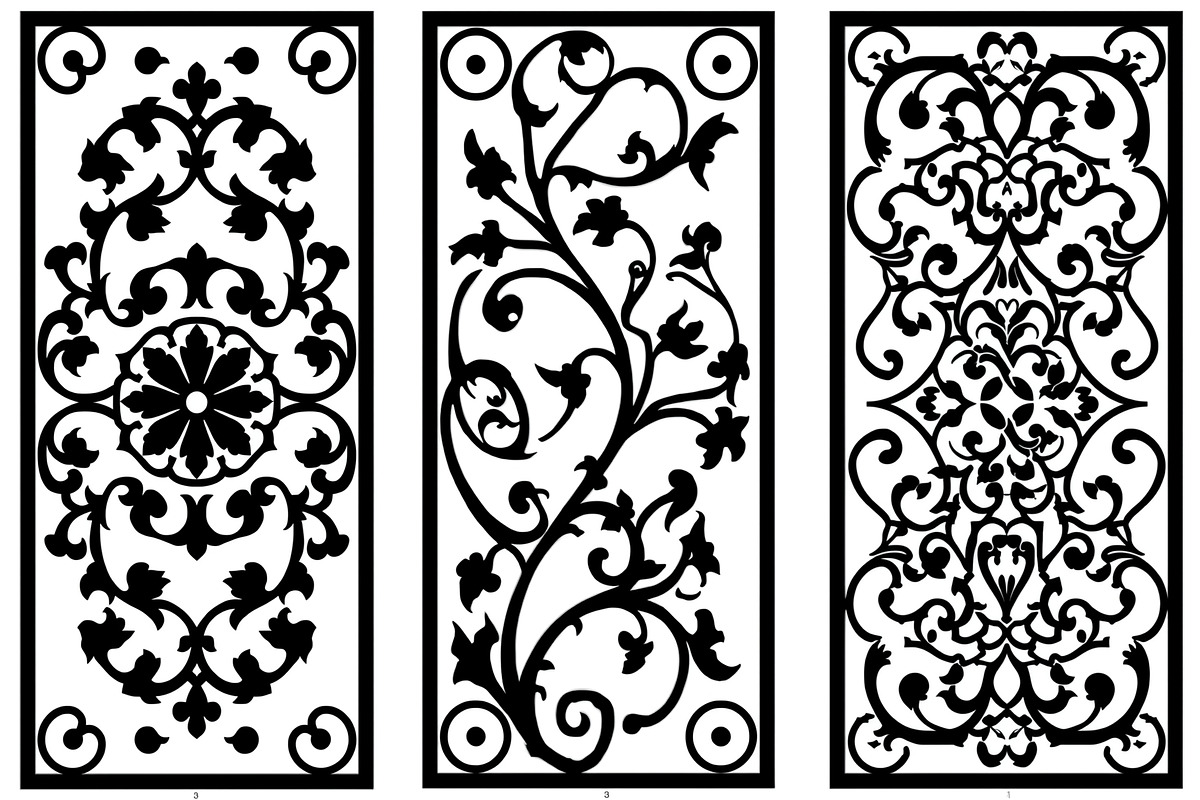 Floral Ornament Silhouette Panels, an Illustration by Designer_Momina (Photo 5 of 20)
