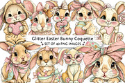 Glitter Easter Bunny Coquette Clipar, an Illustration by DreamPrint404 (Thumbnail 1 of 6)