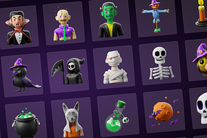 3D Halloween Icons