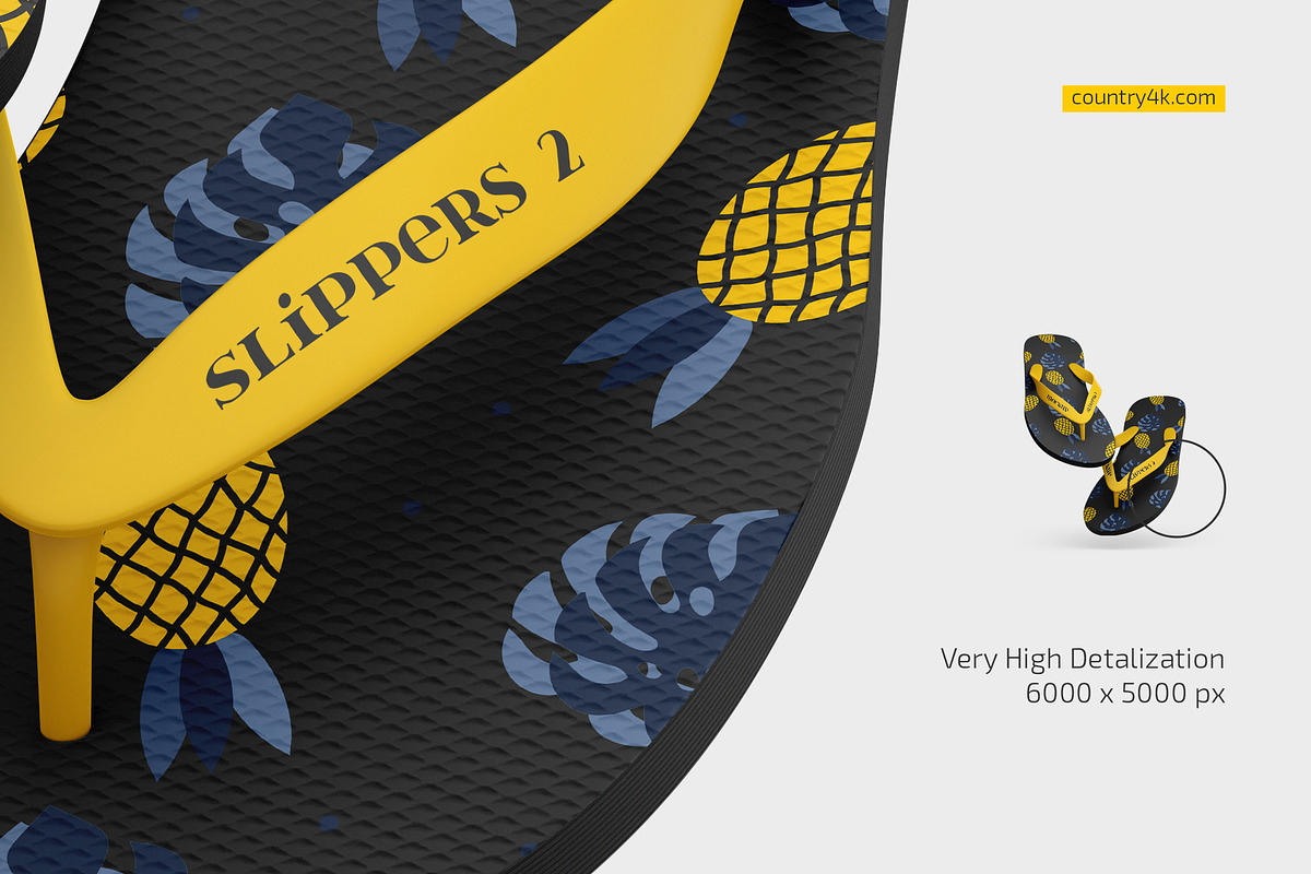 Flip-Flop Slippers Mockup Set, a Bottom Mockup by Country4k (Photo 3 of 4)