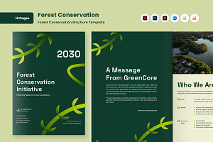 Forest Conservation Awareness Brochu, a Brochure Template by twinstd