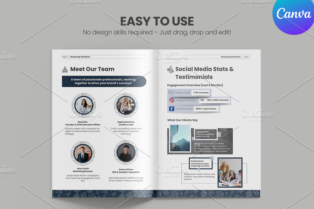 Company Profile Template, a Brochure Template by Oshin Design (Photo 3 of 7)