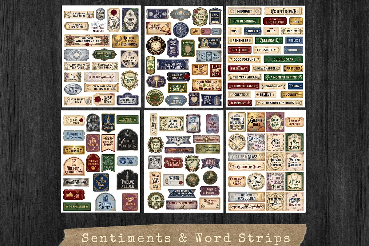 The Last Hour Vintage New Year Kit, a Seasonal Illustration by ThatsDesignArt (Photo 10 of 19)
