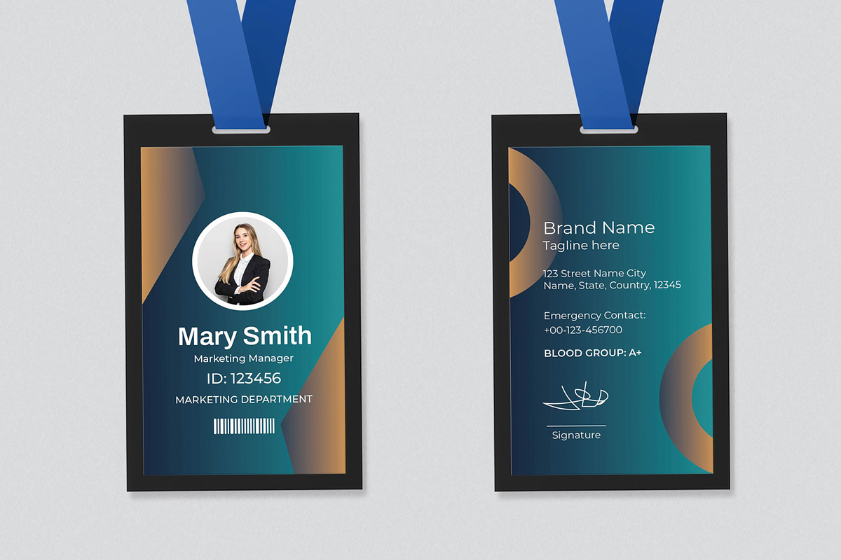 Professional Modern Office ID Card preview 2