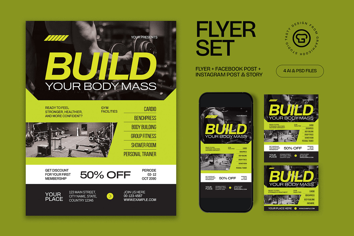 Gym Membership Promo Flyer, a Flyer Template by graphicook (Photo 1 of 3)