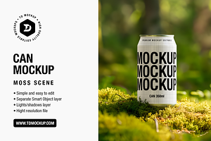 Can Mockup - Moss Scene