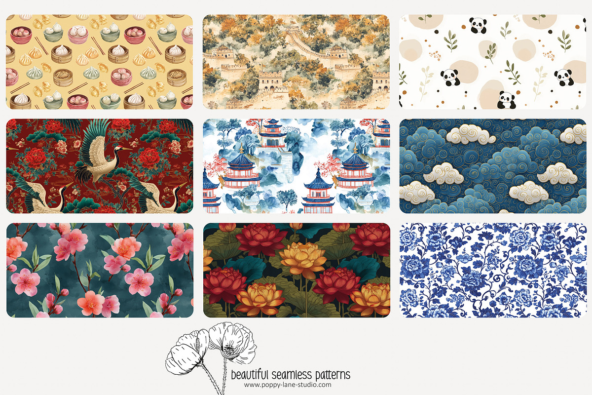 70 China seamless pattern, a Pattern Graphic by Poppy Lane Studio (Photo 7 of 10)