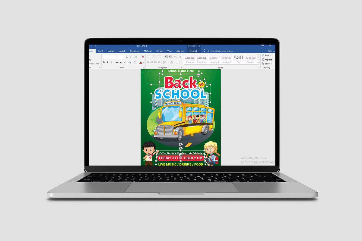Back to School Party Flyer, a Flyer Template by Ultimate Template Shop (Photo 6 of 6)