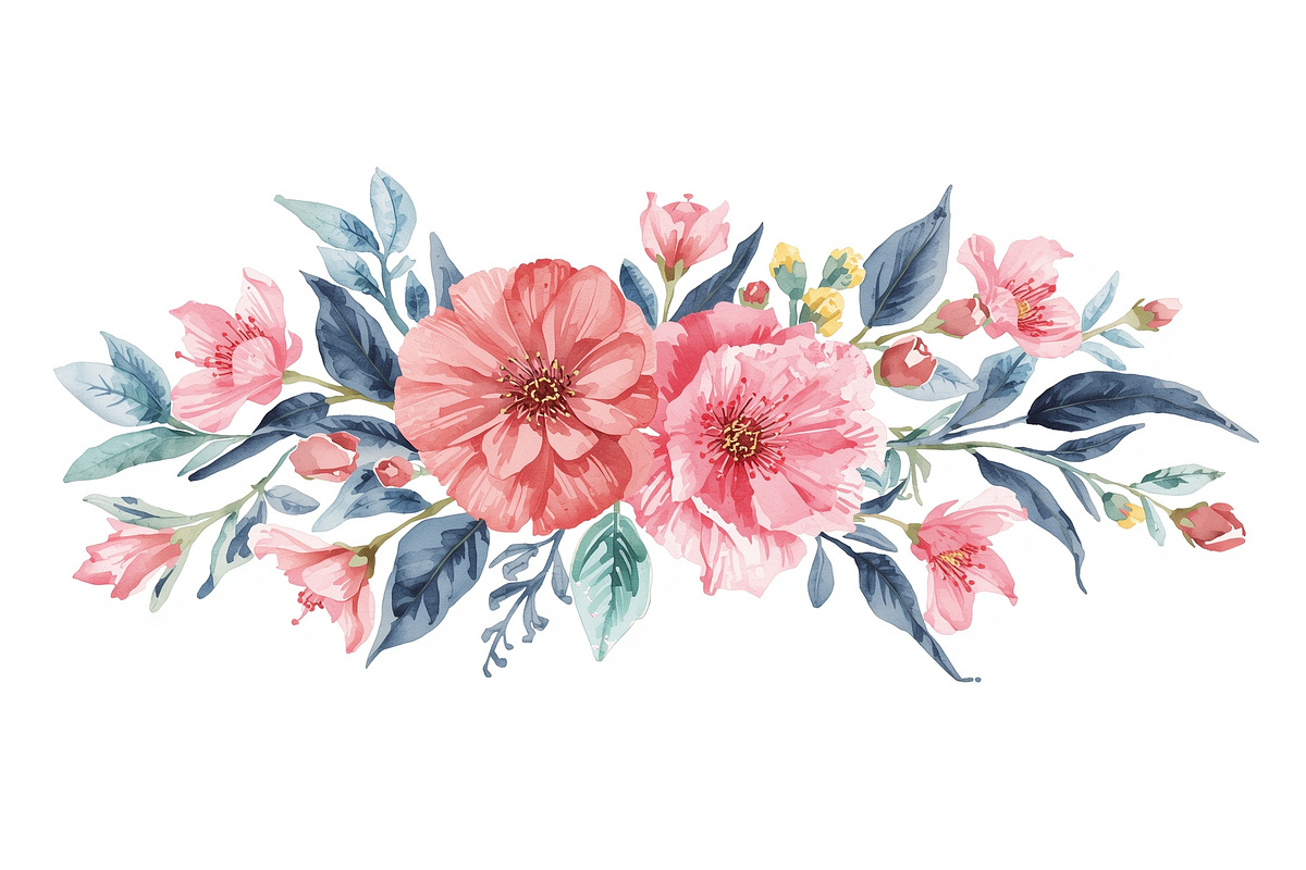 Watercolor Floral Bouquet Set, an Illustration by Creativeshirt (Photo 3 of 11)