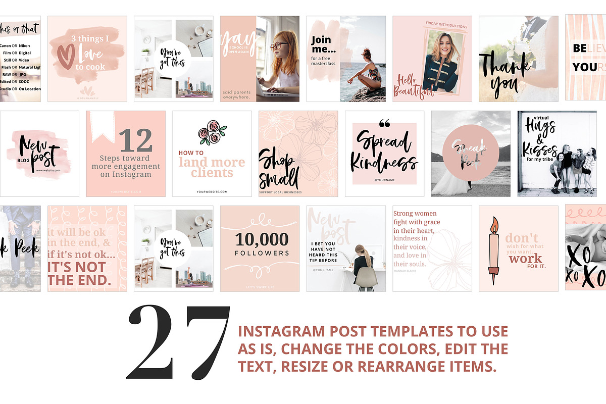 Canva Template Blush Bundle, a Social Media Template by Nancy Ingersoll (Photo 4 of 8)