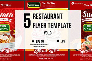 5 Restaurant Flyer Template vol.3