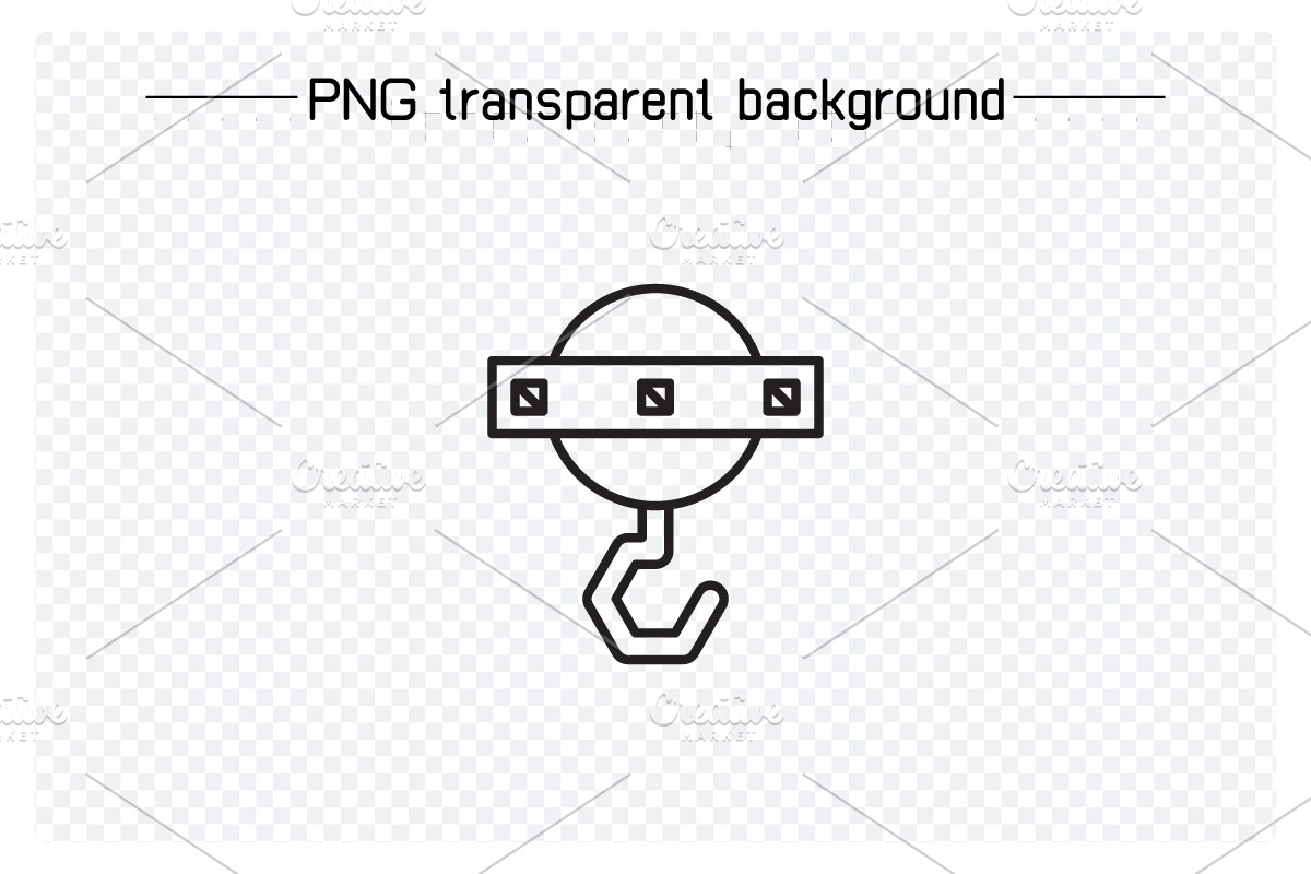 Industrial Crane Hook Line Icons, an Outline Icon by Designfour (Photo 2 of 7)