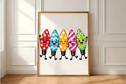 Colorful Christmas Light Bulbs PNG, a Seasonal Illustration by Daily.Designs (Thumbnail 5 of 5)