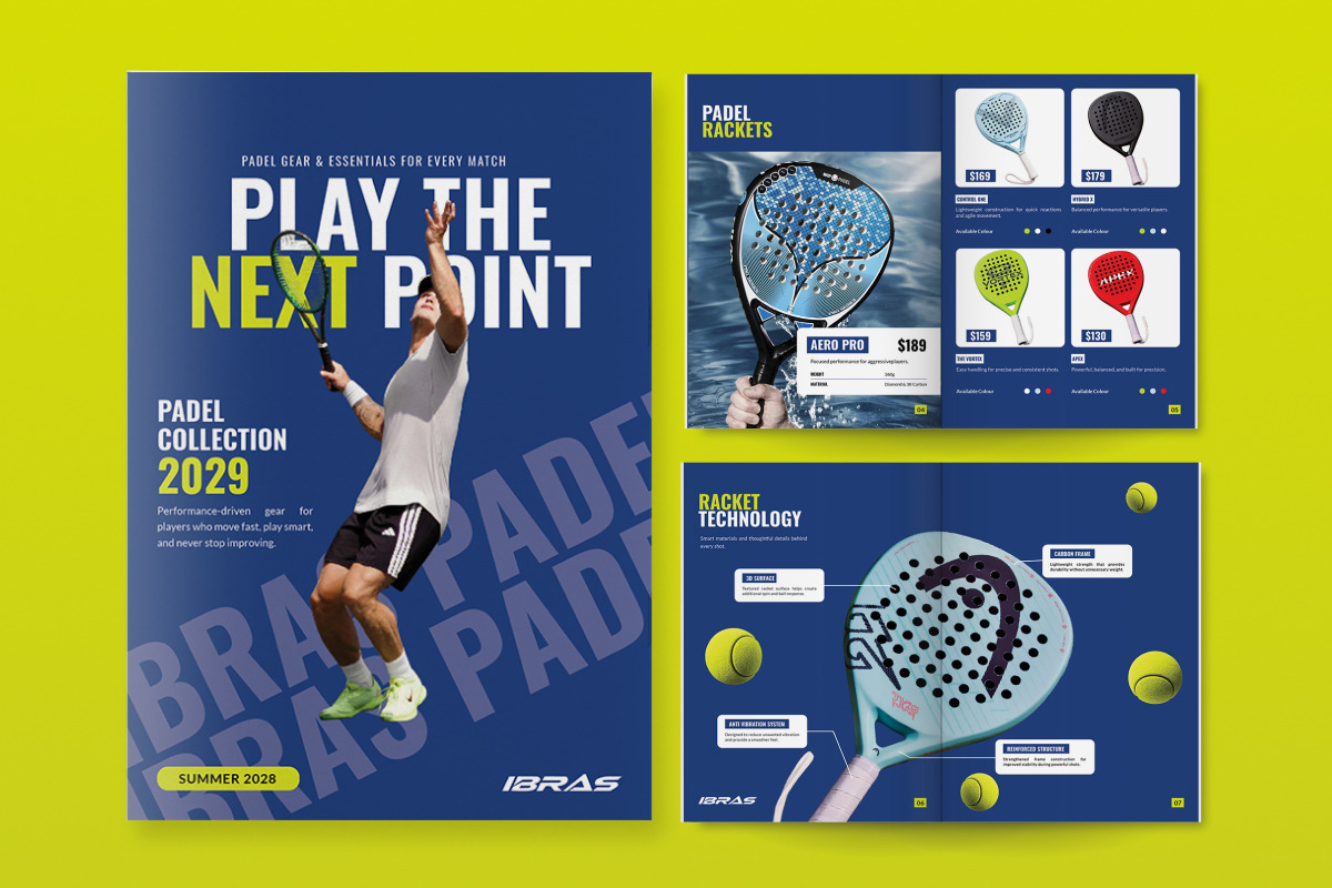 Padel Sports Catalog Brochure, a Brochure Template by trabaskriya (Photo 4 of 6)
