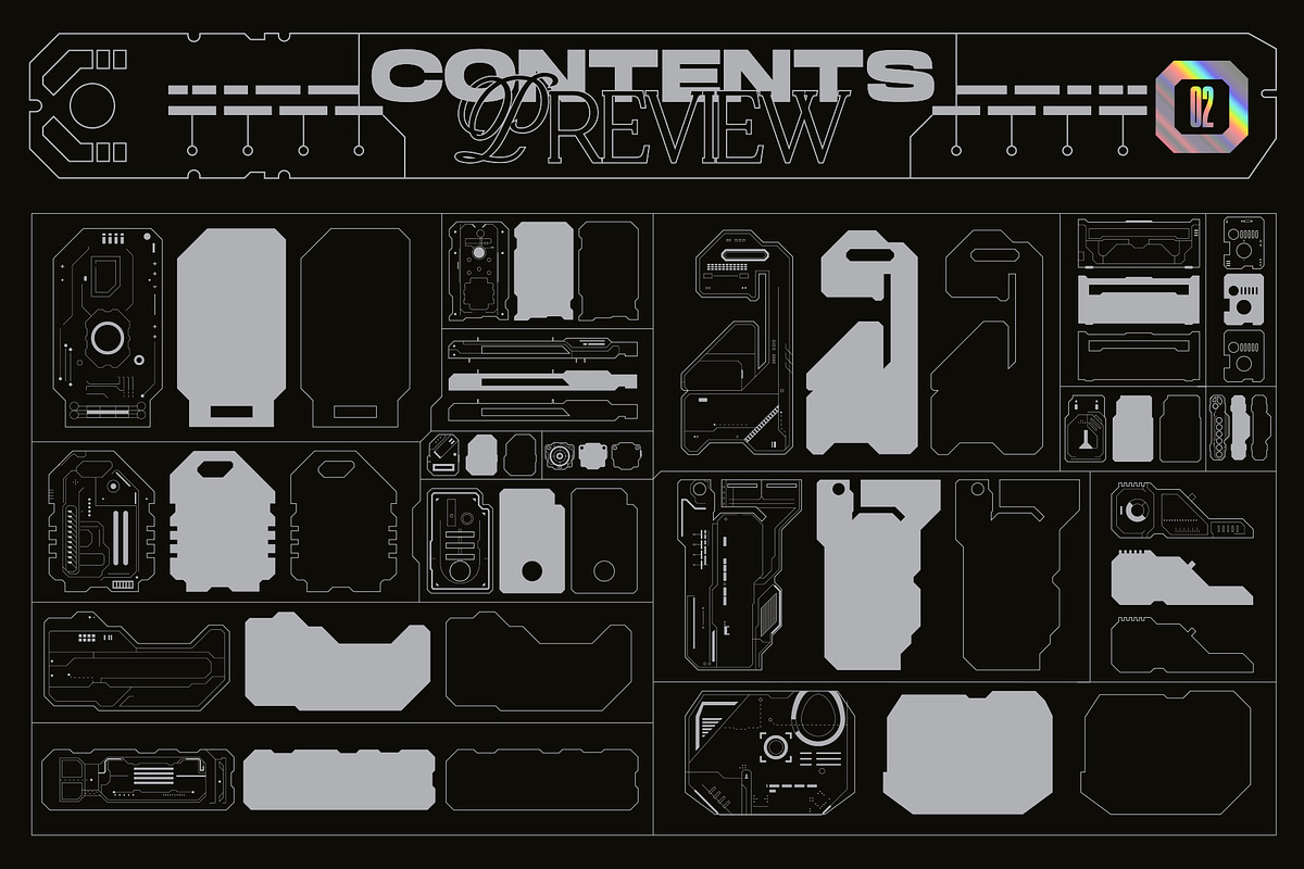Sci-Fi Panels Vector Pack, an Object Graphic by MiksKS (Photo 9 of 12)