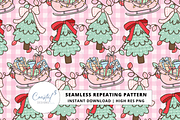 Pink Plaid Christmas Seamless, a Pattern Graphic by Coastal 5 Designs (Thumbnail 1 of 3)