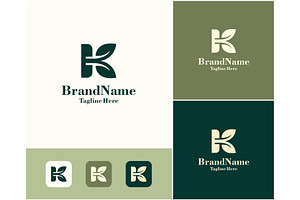Letter K Leaf Nature Logo, a Branding & Logo Template by ika trisiana