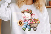 Cute Autumn Pig Clipart Bundle, a Transportation Illustration by Digital Artistic99 (Thumbnail 7 of 9)