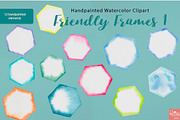 Watercolor Friendly Frames 1 PNG, an Object Graphic by LittleAcornGraphics (Thumbnail 6 of 6)