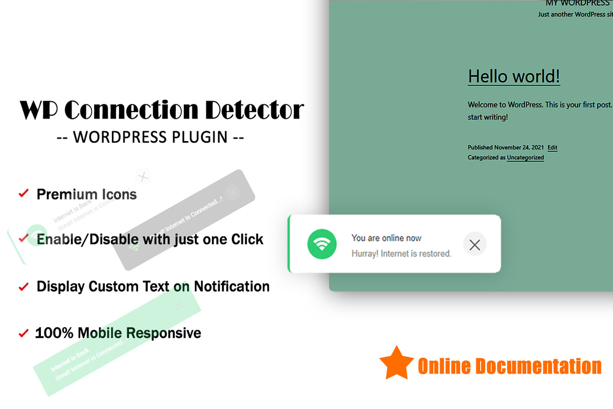 WPCD - WP Network Connection Detect, a WordPress Template by Techno Digitz (Photo 1 of 4)