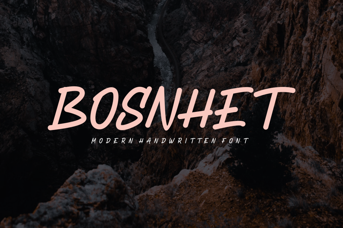 Bosnhet - Font, a Handwritten Font by artchiles_design (Photo 3 of 5)