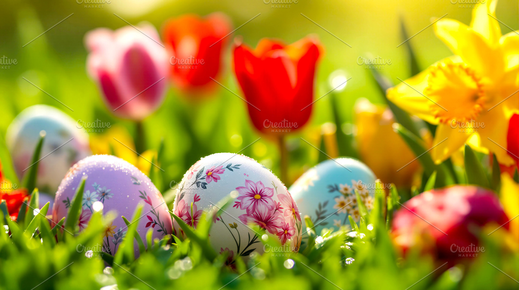 Vibrant Easter Eggs and Spring, a Holiday Photo by Rafoz