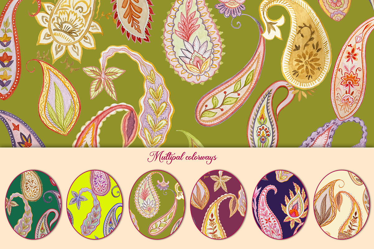 Paisley Bloom Prints & Patterns, a Pattern Graphic by GND ART STUDIO (Photo 2 of 8)