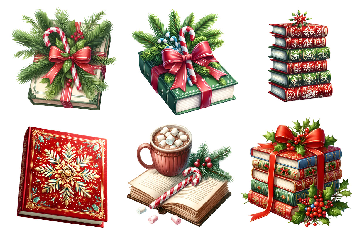 Christmas Books Clipart, an Illustration by Designworld (Photo 2 of 5)