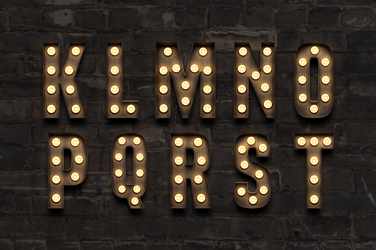 Marquee: Light Bulb Sign Letters, an Object Graphic by Medialoot (Photo 3 of 6)