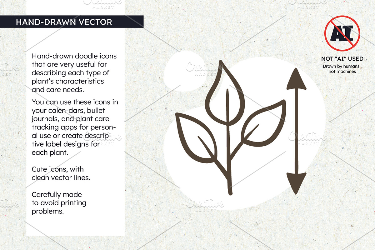 Plant Care Doodle Icons, an Outline Icon by insemar (Photo 2 of 4)