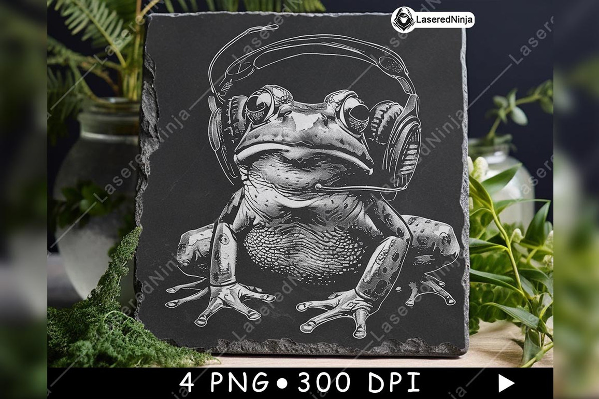Frog Wearing Headphones Music Lover, a Background Graphic by LaseredNinja (Photo 4 of 7)