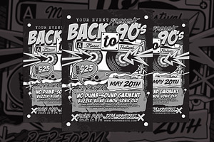 Back to 90's Music Retro, a Flyer Template by Muhamad Iqbal hidayat