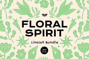 Floral Spirit Linocut Bundle