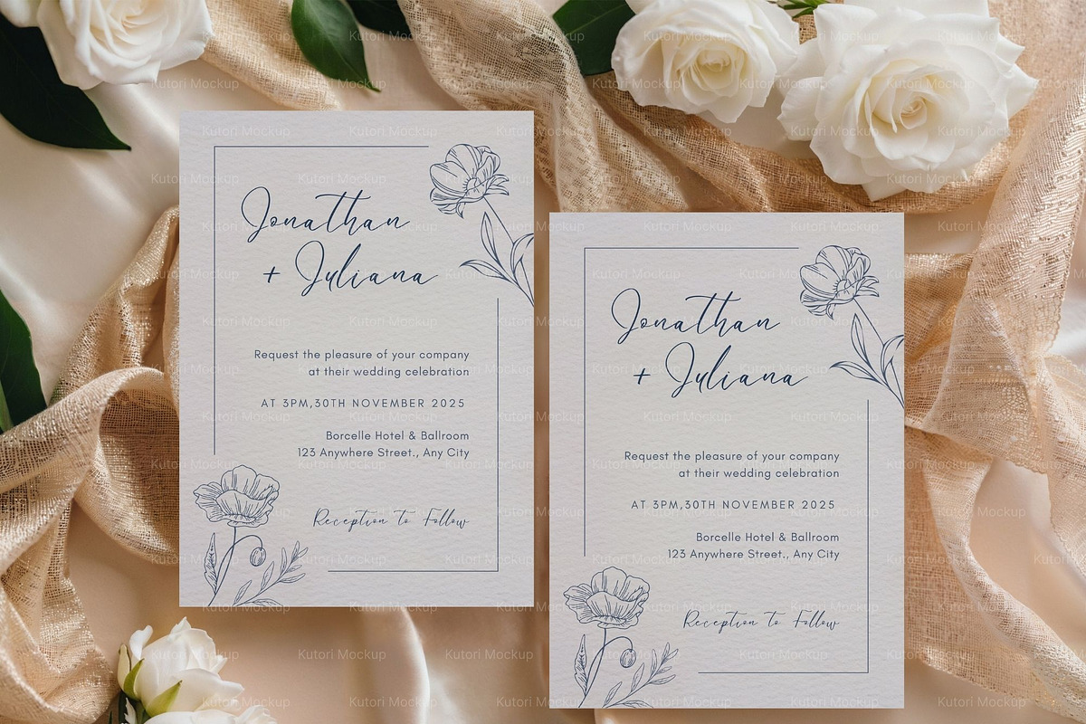Luxury Dual Wedding Invitation, a Product Mockup by MockupWizard