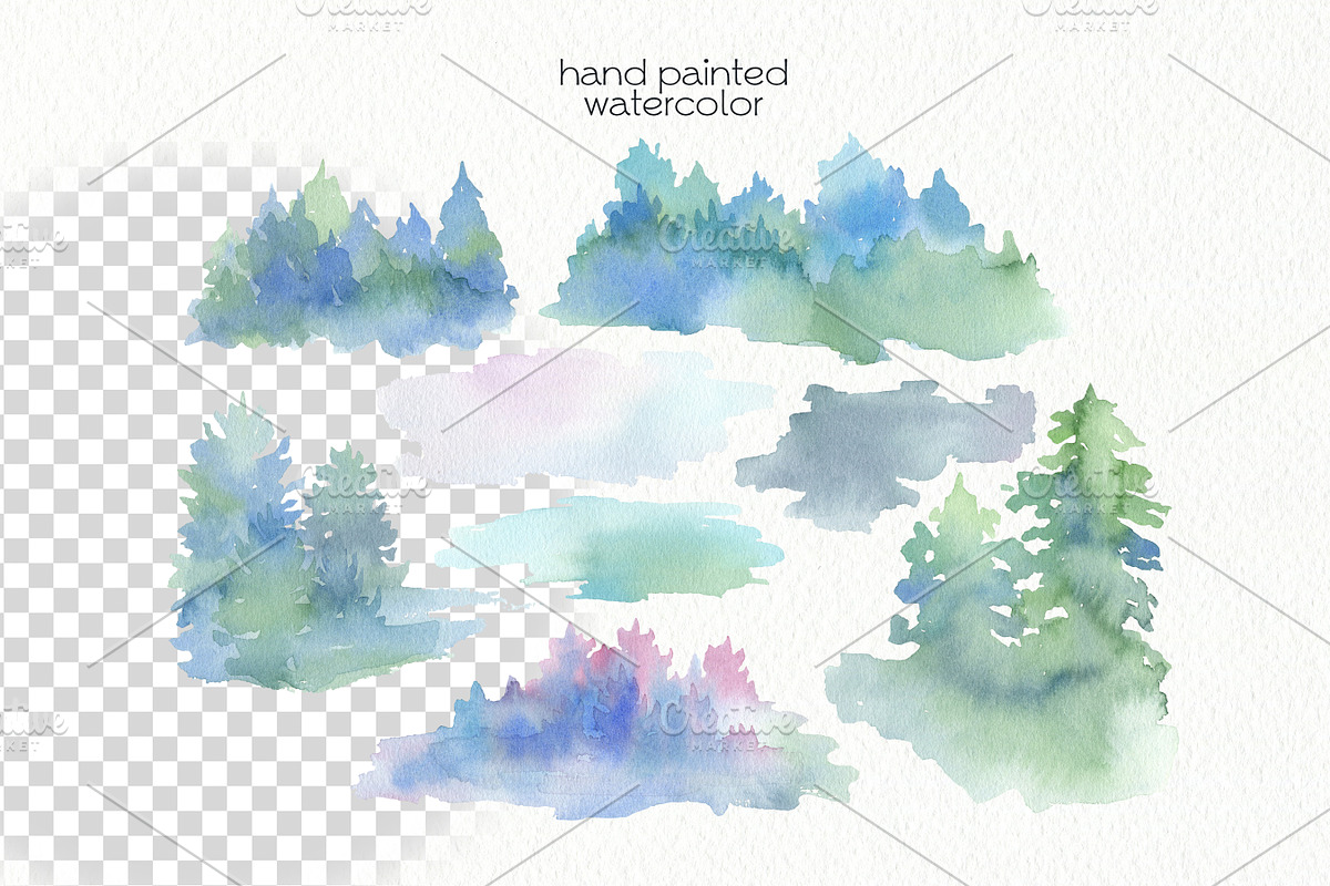 Watercolor Mountains Clipart, an Animal Illustration by OllyKo Art (Photo 5 of 9)
