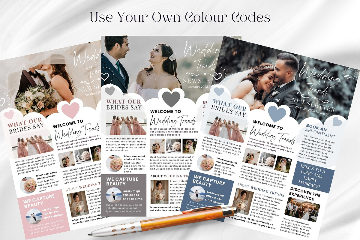 Canva Newsletter Template Wedding preview 5