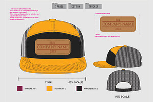 Hat Template - 7 Panel Hat