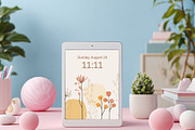 Pastel Vase and  Plant Wallpaper Set, a Graphic by Kalindiprints (Thumbnail 2 of 5)