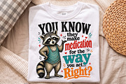 Sarcastic Raccoon Medication PNG, a Seasonal Illustration by Libby Wishes (Thumbnail 2 of 4)