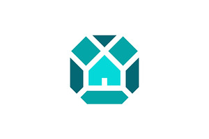 diamond house outline logo, a Branding & Logo Template by Rasagama Studio