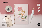 A4 Notebook Mockup Set (square holes, a Stationery Template by creatsy5 (Thumbnail 1 of 14)