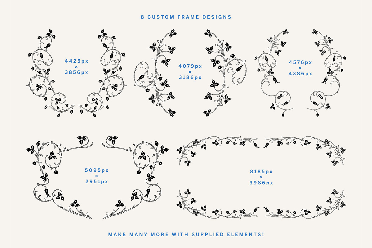 Romantic Vintage Floral Clipart, a Decorative Illustration by Century Library (Photo 3 of 10)