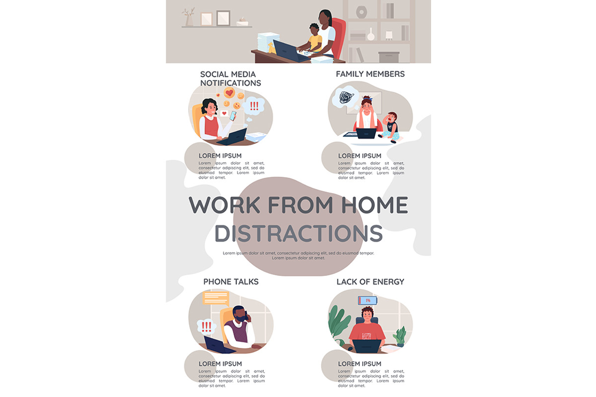 Types of burnout flat infographic, a Templates & Theme by IMG visuals characters (Photo 2 of 4)