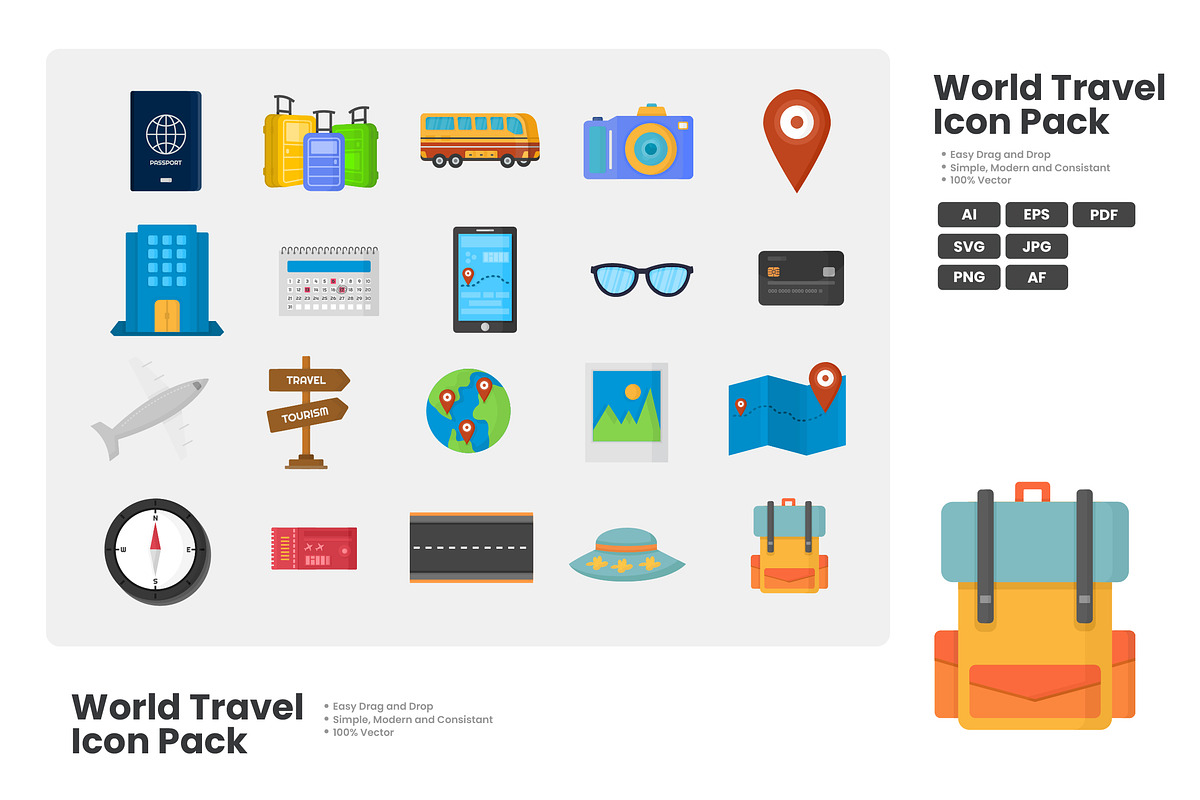 World Travel Icon Pack, a Duotone Icon by erifqizeicon (Photo 3 of 3)