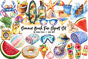 Summer Beach Fun Clipart Set, an Illustration by Libby Wishes (Thumbnail 1 of 6)