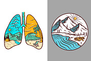 25 in 1 Bundle - Beach & Mountain, a Seasonal Illustration by gunaonedesign (Thumbnail 20 of 21)