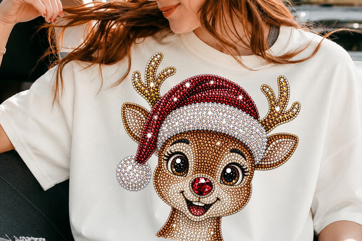 Christmas Reindeer Glitter PNG, a Seasonal Illustration by DreamCafeArt (Photo 3 of 6)